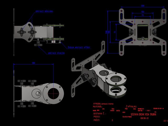 2D výkres a 3D model dílů